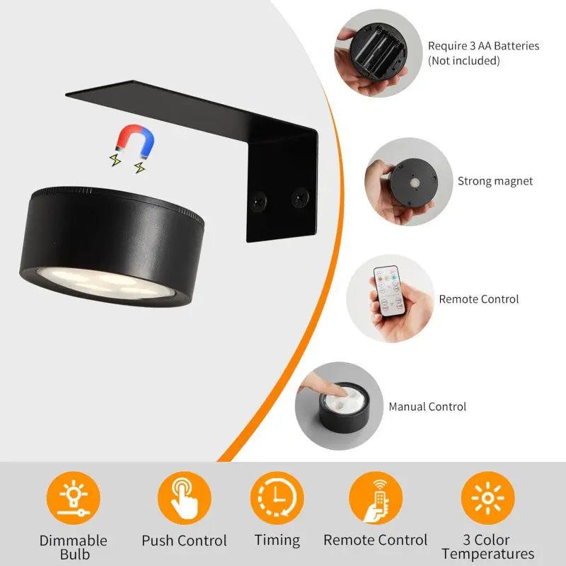 Lampix™ | Magnetisk Multifunktionell Trådlös Vägglampa (3-pack)
