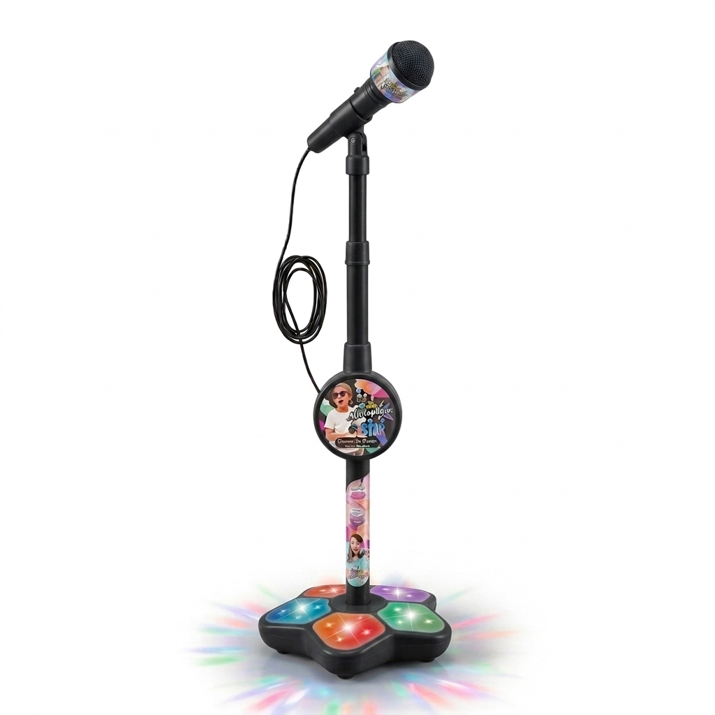 Superstar™ | Karaoke-set för Barn med Mikrofon & Stativ – Musikaliskt Lärspel