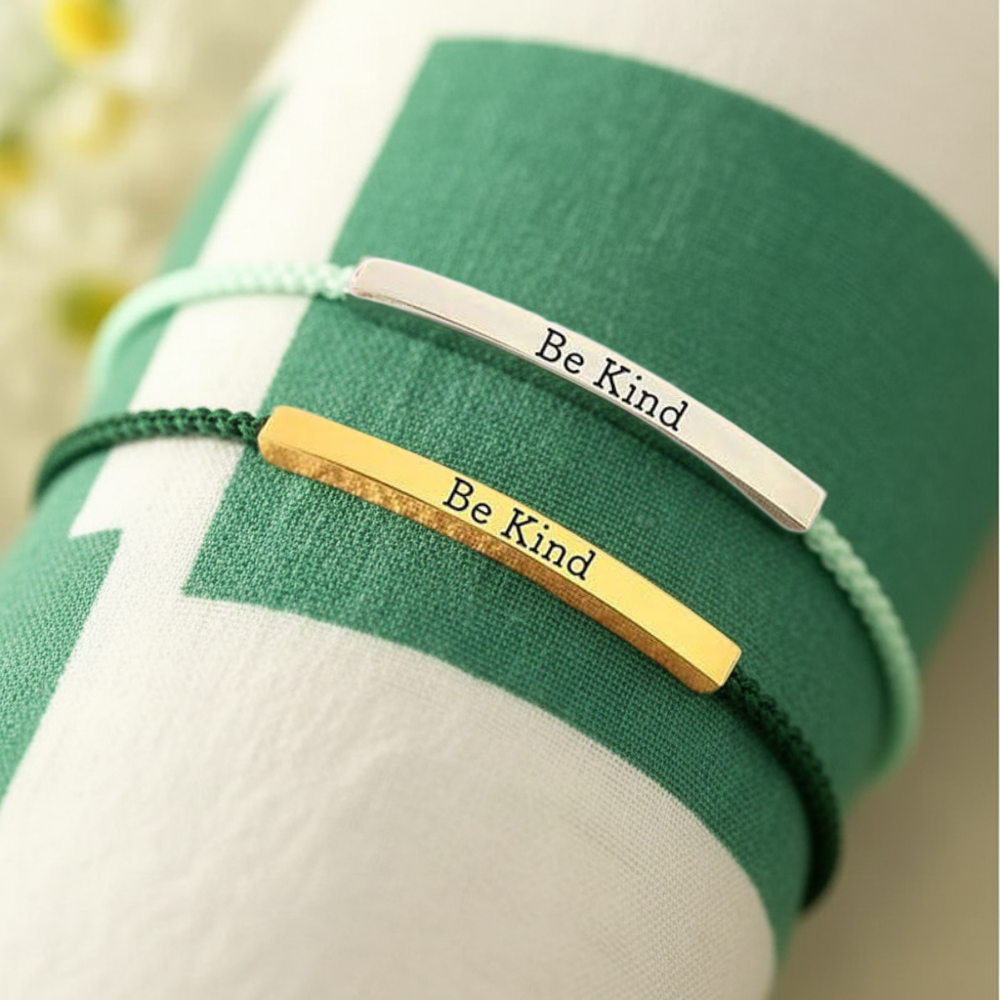 MinneOrd™ | Flätat inspirerande armband i rostfritt stål