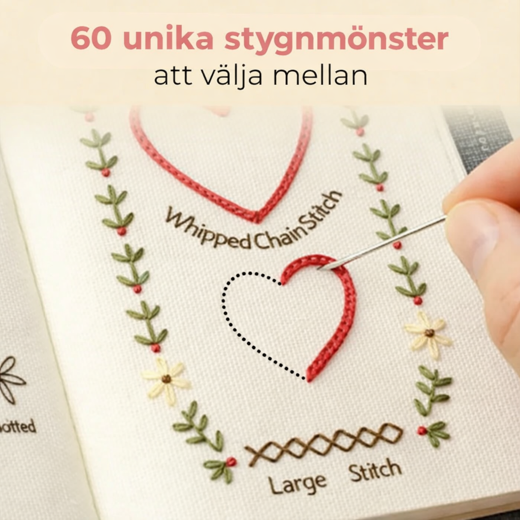 Broderibok™ | Från nybörjare till vacker broderistil på nolltid