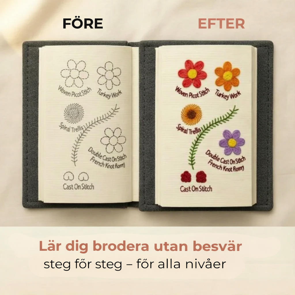 Broderibok™ | Från nybörjare till vacker broderistil på nolltid