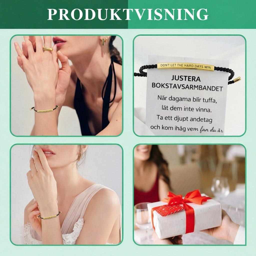 MinneOrd™ | Flätat inspirerande armband i rostfritt stål