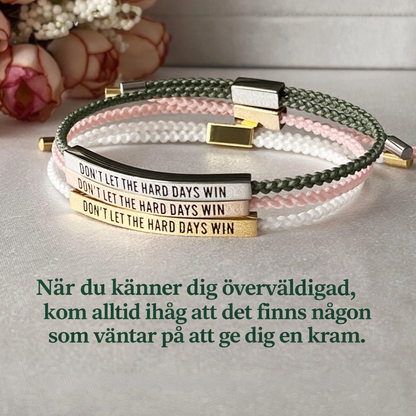 MinneOrd™ | Flätat inspirerande armband i rostfritt stål