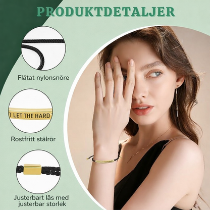 MinneOrd™ | Flätat inspirerande armband i rostfritt stål