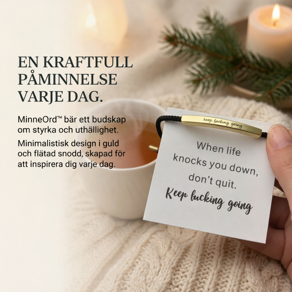 MinneOrd™ | Flätat inspirerande armband i rostfritt stål