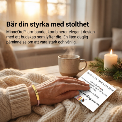 MinneOrd™ | Flätat inspirerande armband i rostfritt stål