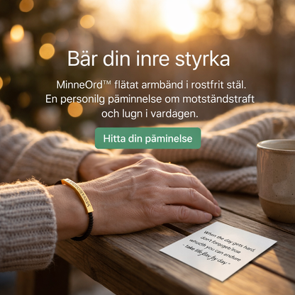 MinneOrd™ | Flätat inspirerande armband i rostfritt stål