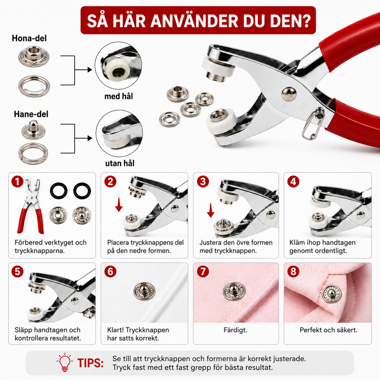 KnappFix™ | Knappverktyg – Fäst perfekta knappar på sekunder