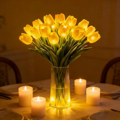 TulpanLjus™ | Romantic Tulip LED Light – Batteridrivna LED-tulpaner som kombinerar blomsterdekor med mjukt stämningsljus
