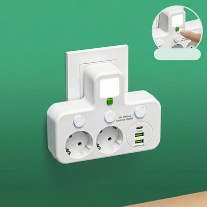 StrömPort™ | Smart multikontakt med USB-laddningshub