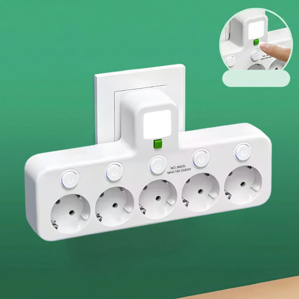 StrömPort™ | Smart multikontakt med USB-laddningshub