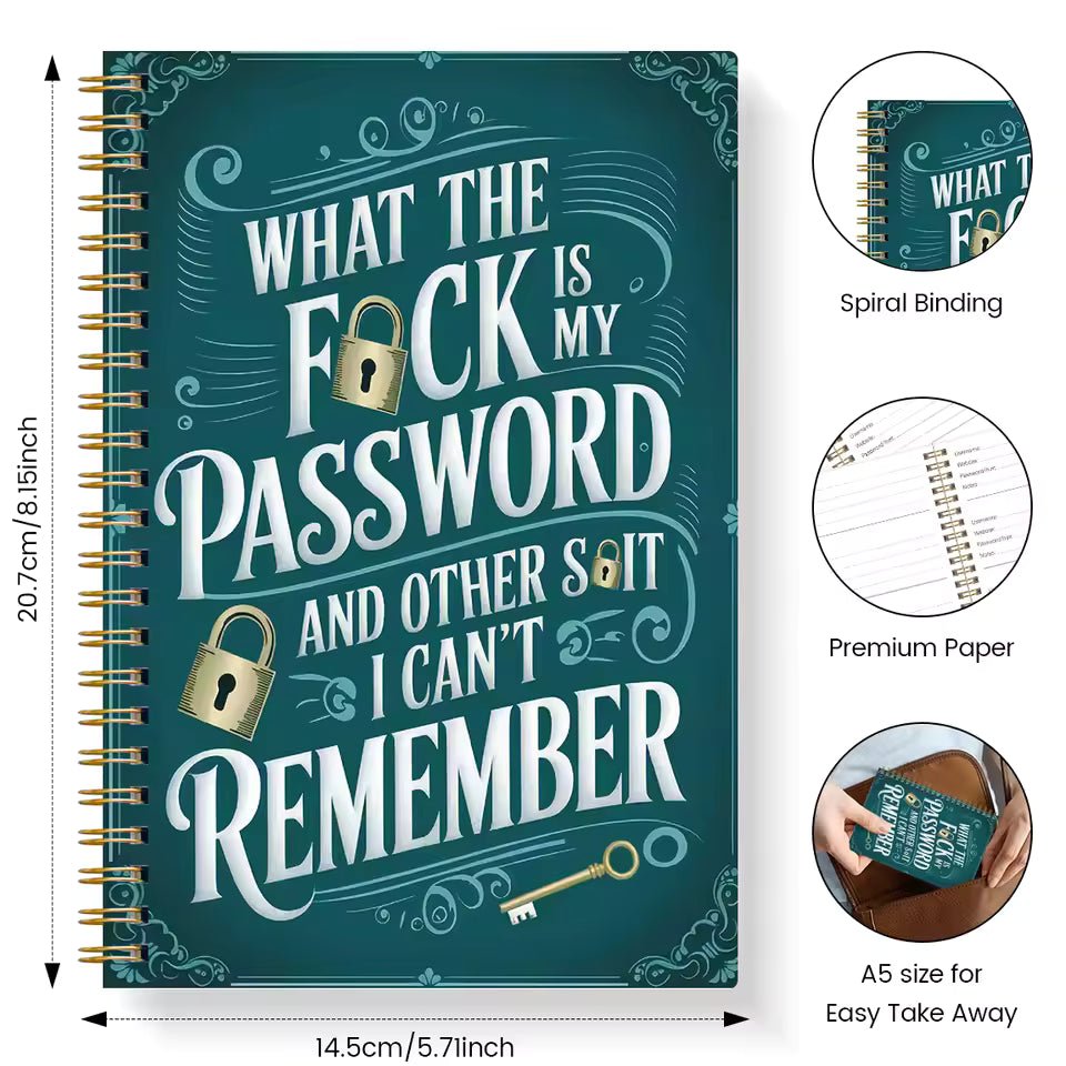 PassLog™ | Rolig Lösenordsbok / Password Organizer