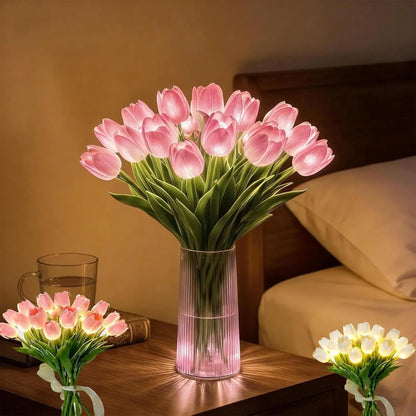 TulpanLjus™ | Romantic Tulip LED Light – Batteridrivna LED-tulpaner som kombinerar blomsterdekor med mjukt stämningsljus