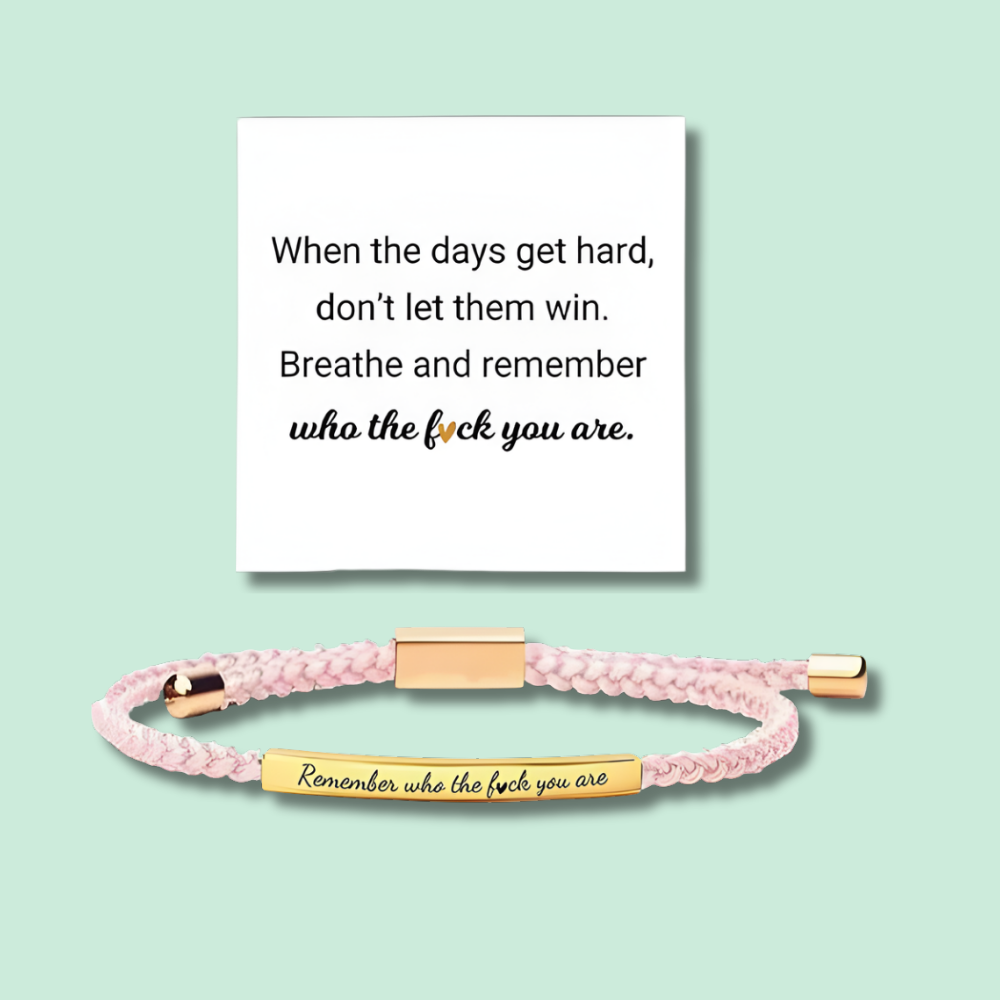 MinneOrd™ | Flätat inspirerande armband i rostfritt stål