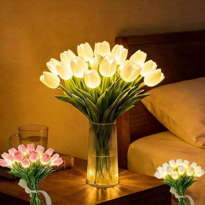 TulpanLjus™ | Romantic Tulip LED Light – Batteridrivna LED-tulpaner som kombinerar blomsterdekor med mjukt stämningsljus