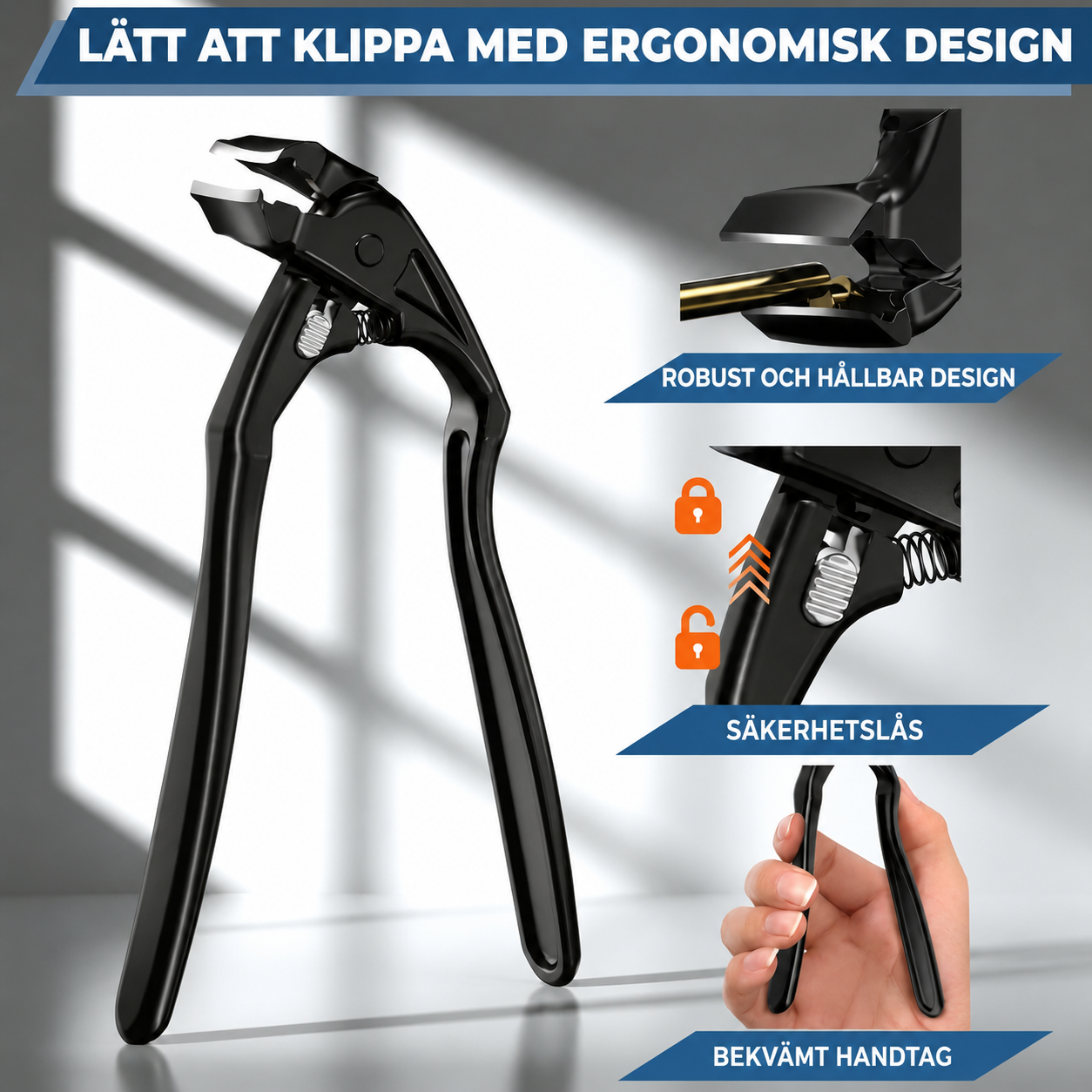 ErgoKlipp™ Ergonomiskt böjd nagelklippare – för tjocka naglar, inåtväxta naglar och enkel klippning