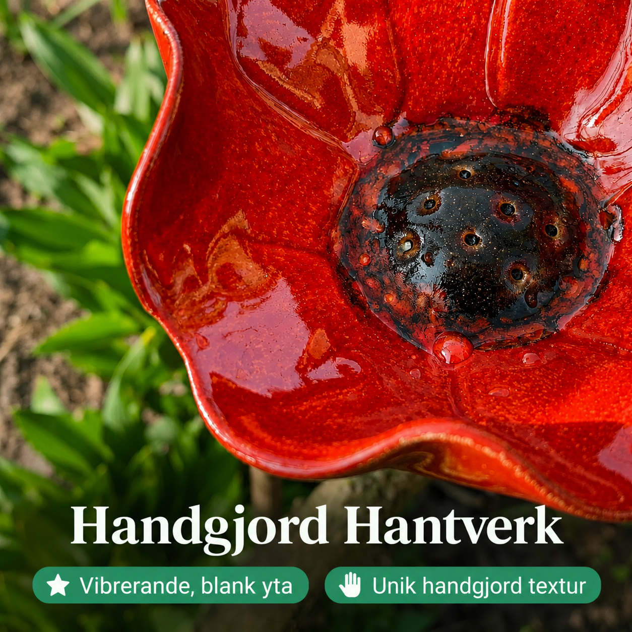 BlomHamn™ | Trädgårdsfågelbad & vattenstation för pollinerare