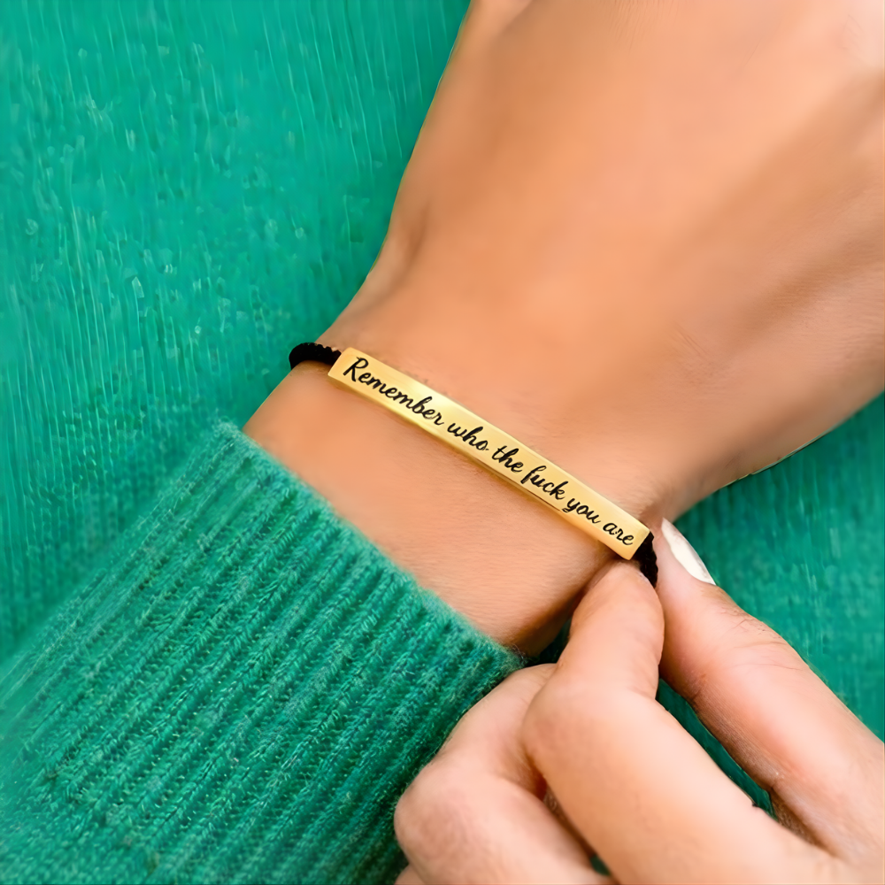 MinneOrd™ | Flätat inspirerande armband i rostfritt stål
