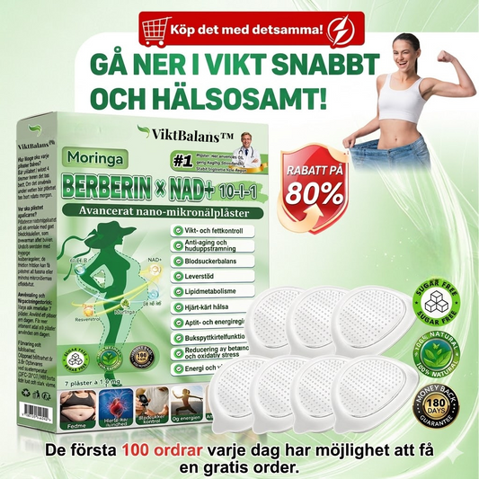 ViktBalans™ | 10-i-1 mikronålsplåster med Moringa, Berberin & NAD⁺ Dagligt stöd – märkbar skillnad över tid
