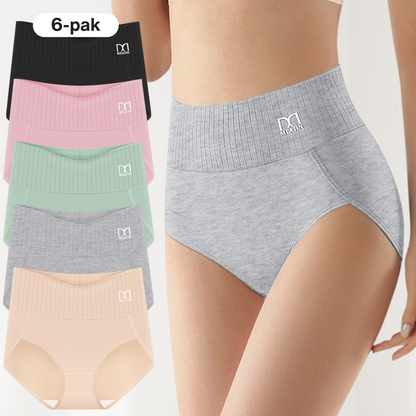 StödSilhuett™ | 6-pack andningsbara och bekväma högmidjade trosor med magkontroll