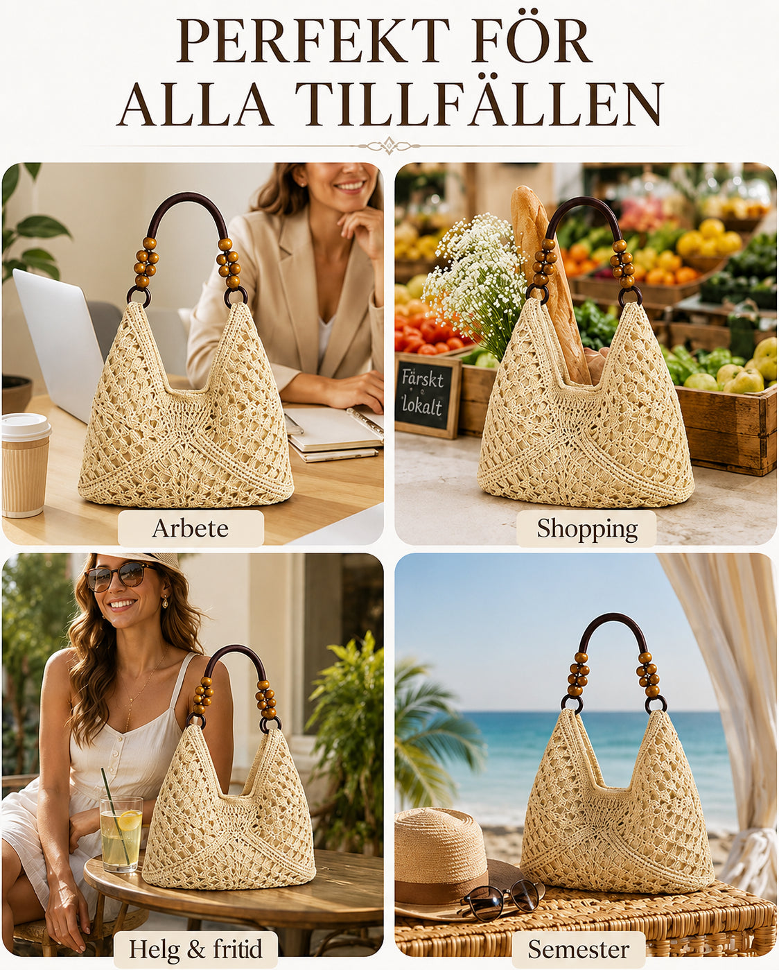 Bohéva™ | Boho Classic Woven Tote Bag