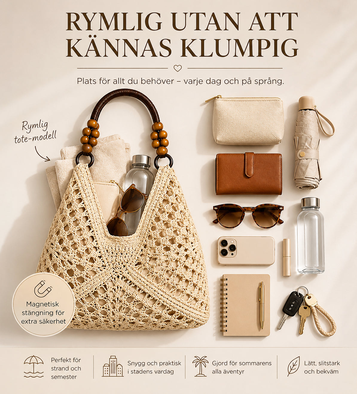 Bohéva™ | Boho Classic Woven Tote Bag