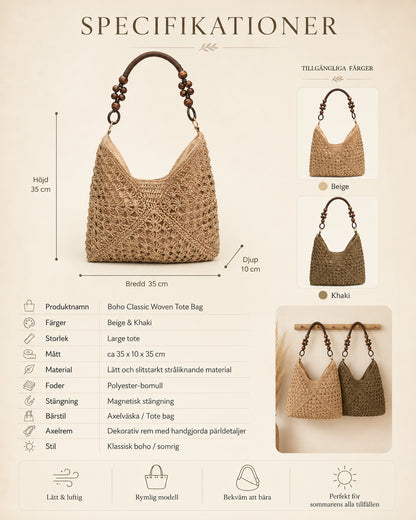 Bohéva™ | Boho Classic Woven Tote Bag