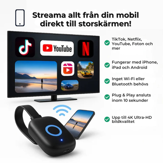 StreamLänk™ | Spegla din telefon direkt till din TV – inget Wi-Fi eller kablar!