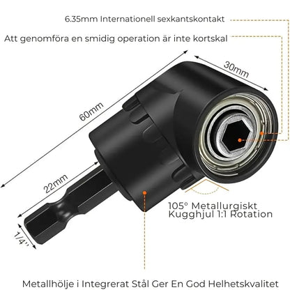 AngleDrive PRO™ | 105° Borrvinkeladapter - Nå Trånga Utrymmen med Lätthet
