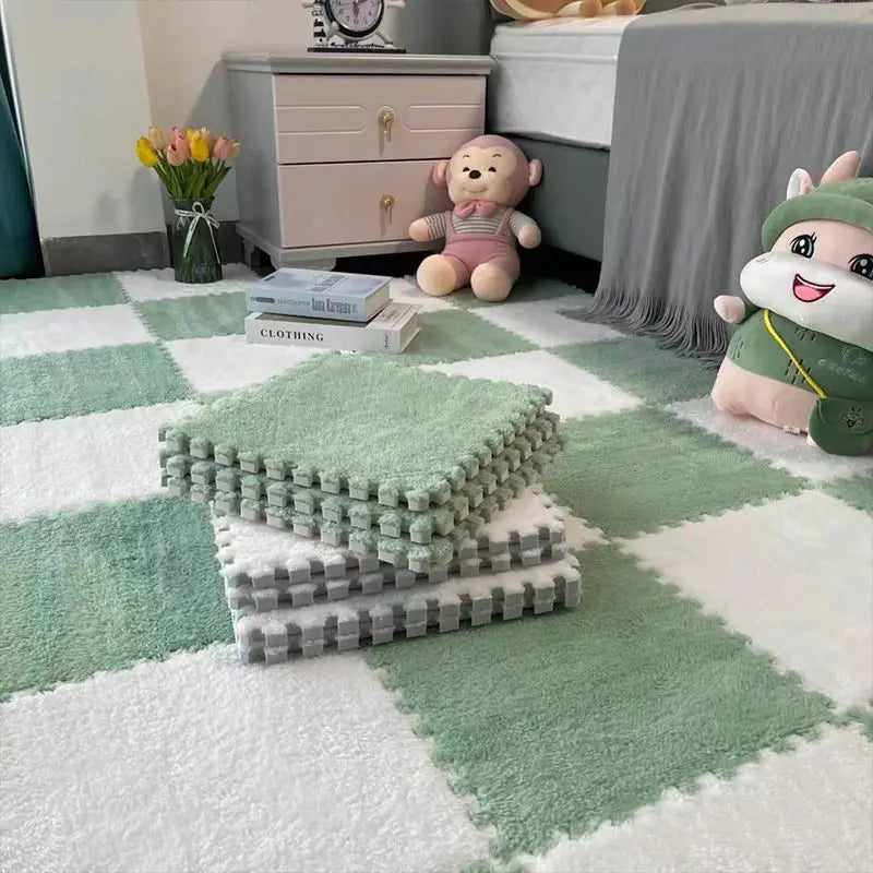 ComfortTiles™ | Mjuka, modulära golvplattor som skapar trygg lek – och snygg inredning. (10-pack)